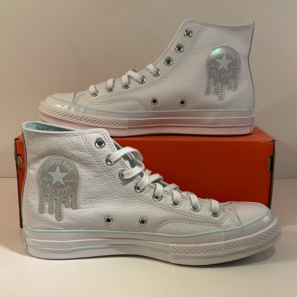 ⚪[NEW] CONVERSE CHUCK TAYLOR ALL STAR 70 HI WHITE OUT LEATHER MENS SHOES SIZE 9⚪ - Picture 3 of 8